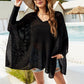 Womens Boxy Batwing Open Knit Sweater top