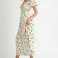 MABLE Polka Dot Puff Sleeve Midi Dress