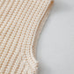 White Solid Textured Knit Side Pockets Buttoned Sweater Vest top