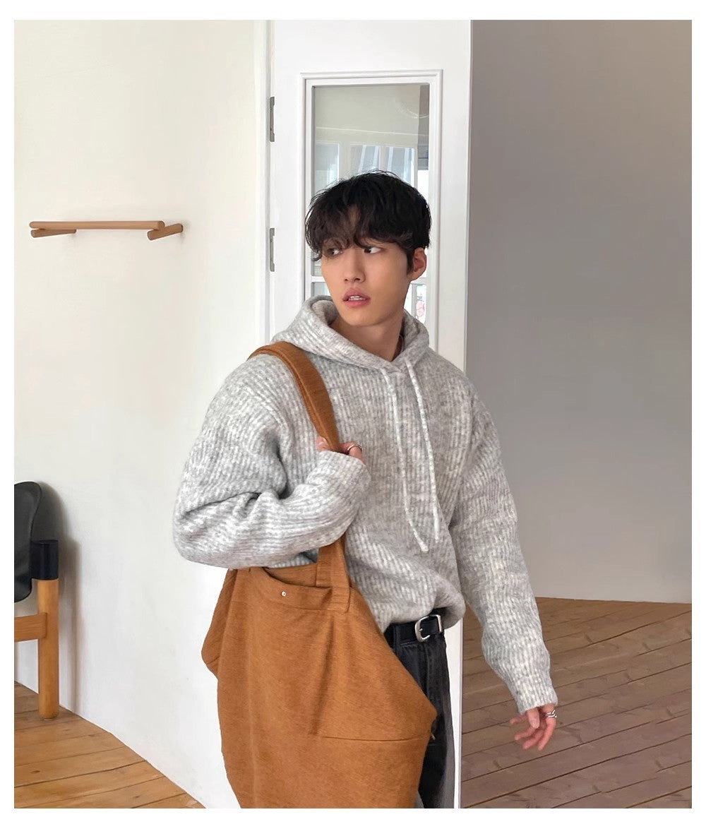 Men's Slouchy Fluffy Hoodie Jacket – Soft Thickened Winterwear