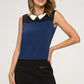 Sleeveless Dress with Contrast Peter Pan Collar