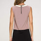 Sleeveless Dress with Contrast Peter Pan Collar
