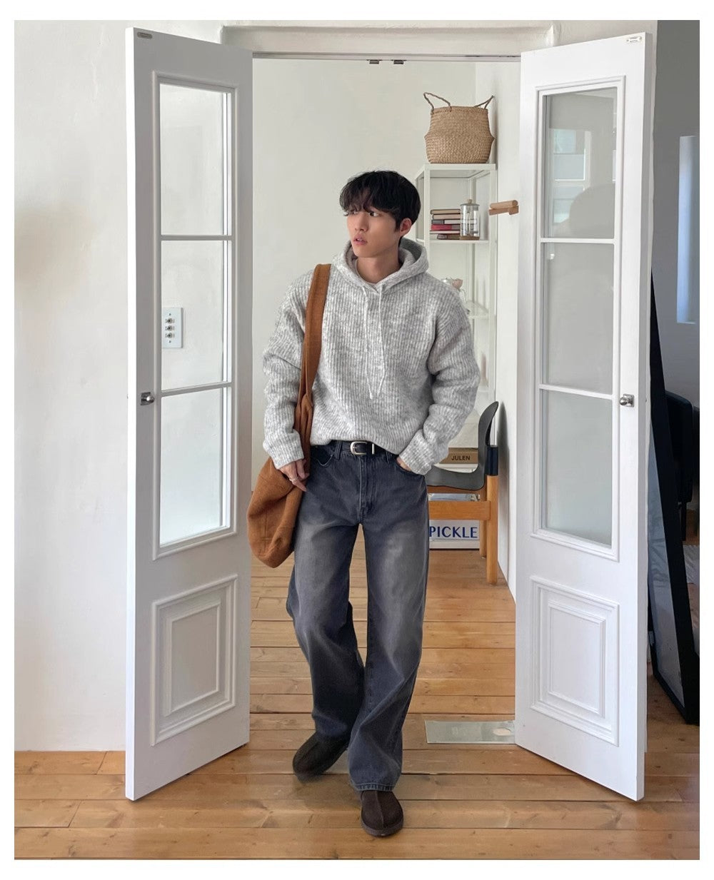 Men's Slouchy Fluffy Hoodie Jacket – Soft Thickened Winterwear