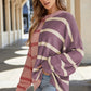 Pink Stripe Color block Oversized Sweater Top