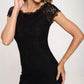 Elegant Cap Sleeve Lace Bodycon Dress with Scalloped Hem