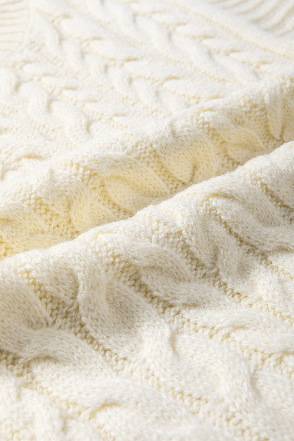 Oatmeal Cable Knit High Neck Sweater Vest Top