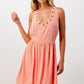 Sleeveless A-Line Dress with Grommet Detail