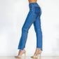 UrbanEase™ Women Bottom Zipper Jeans Women Unique Dark Blue Denim