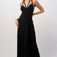 Strappy V-Neck Maxi Dress with Flowy Silhouette