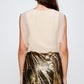 Sequin Skirt with Sleeveless Blouson Dress – Glamorous Party Look