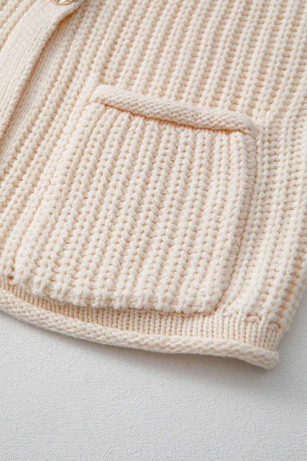 White Solid Textured Knit Side Pockets Buttoned Sweater Vest top