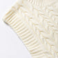 Oatmeal Cable Knit High Neck Sweater Vest Top