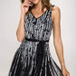 Sleeveless Pleated Belted Dress