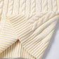 Oatmeal Cable Knit High Neck Sweater Vest Top