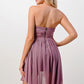 Strapless Lace-Up High-Low Dress