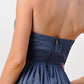 Strapless Lace-Up High-Low Dress