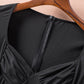 Black Sweetheart Long Sleeve Ruched Bodycon Mini Dress