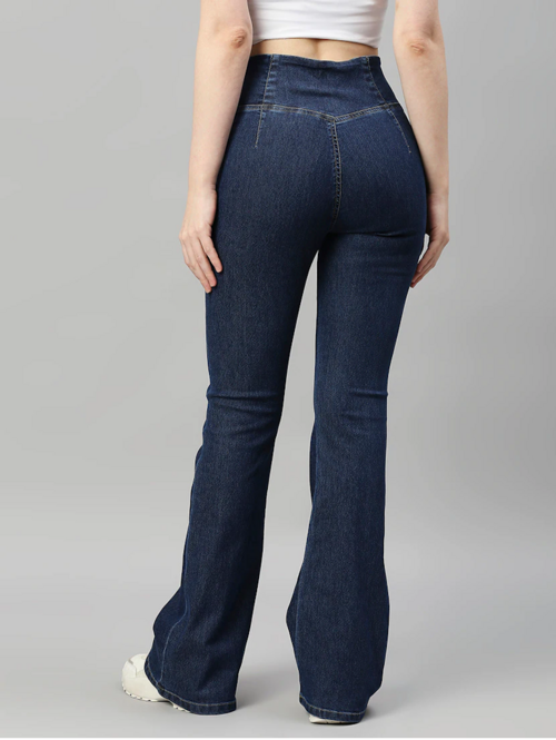 Women High Rise Denim Jeans(Size32)(Color navy blue)