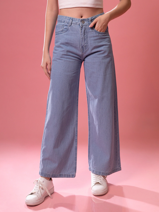 Women Bottom High Rise Denim Jeans(Size32)(Color light blue)