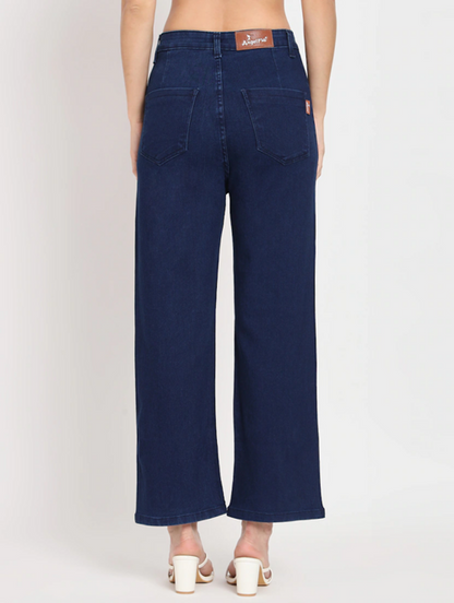 Women Bottom High Rise Denim Jeans(Size30)(Color navy blue)