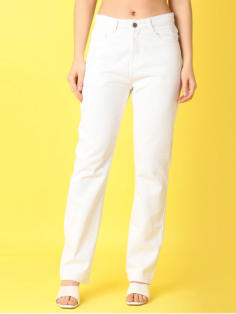 Women Bottom High Rise Denim Jeans(Size28)(Colorwhite)