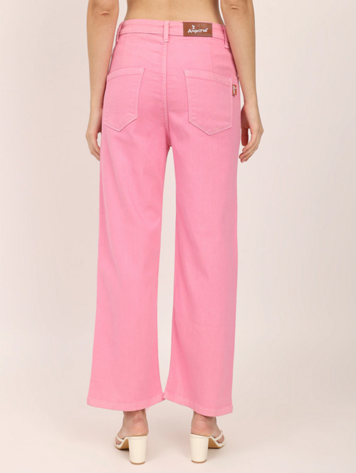 Women Bottom High Rise Denim Jeans(Size28)(Color pink)
