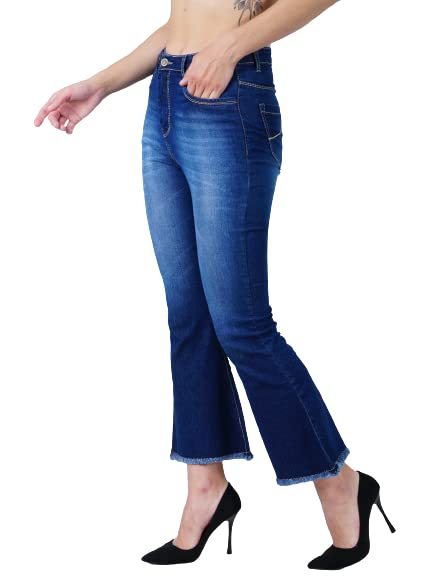 Women Bottom Blend Boot-Leg  Jeans (Size-32) (Color-DARK BLUE)