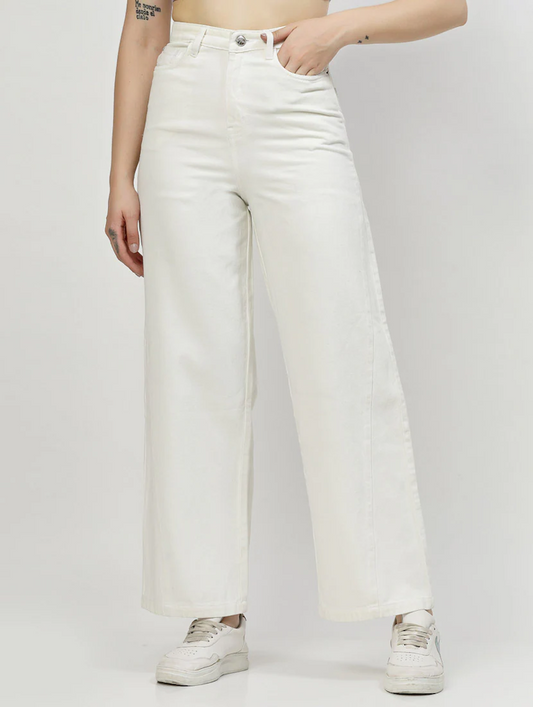 Women bottom  High Rise Denim Jeans(Size30)(Color white)