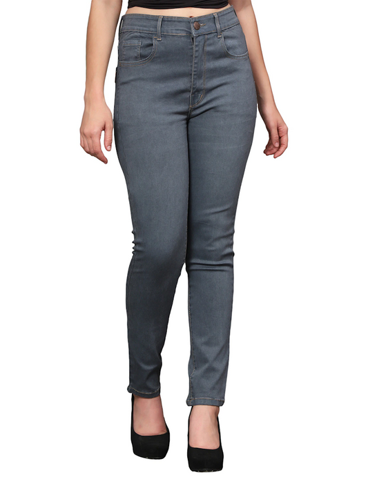 Women Bottom High Rise Denim Jeans(Size32)(Color grey)