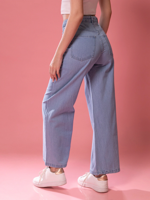 Women Bottom High Rise Denim Jeans(Size32)(Color light blue)