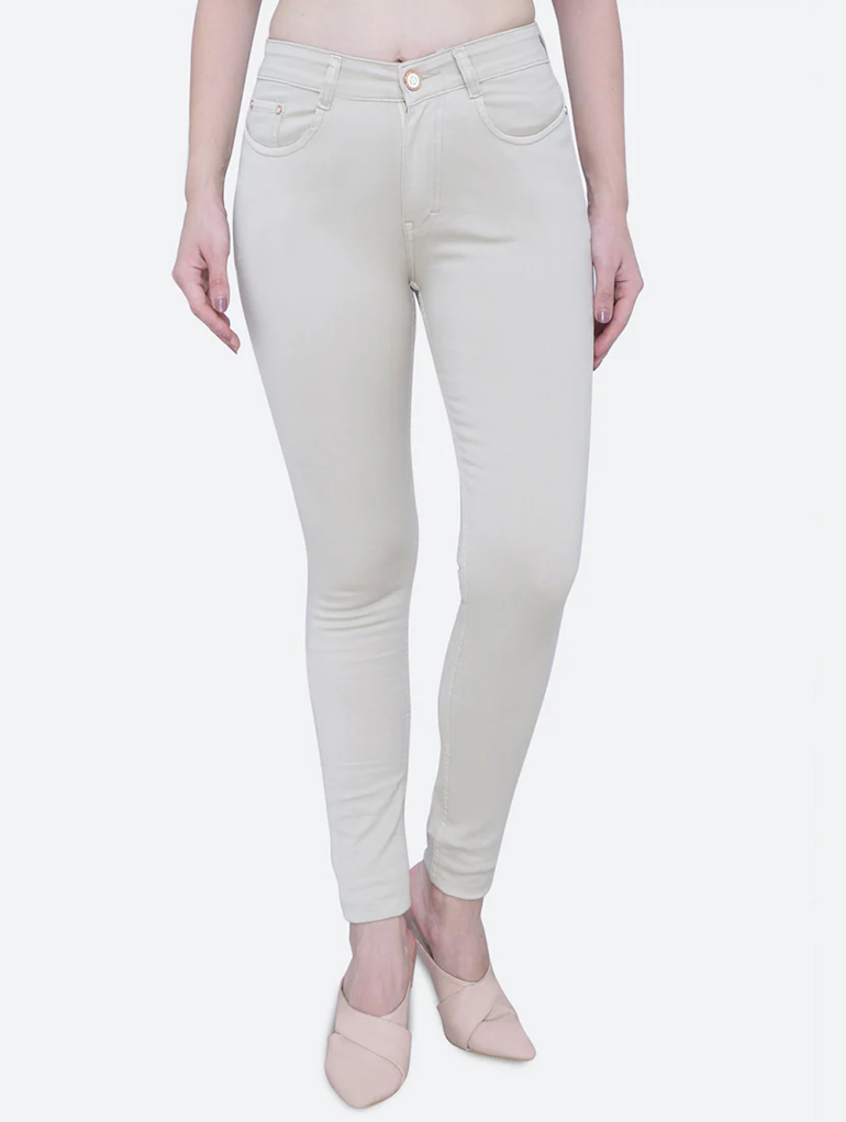 Women BottomHigh Rise Denim Jeans(Size30)(Colorbeige)