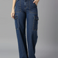 Women High Rise Denim Jeans(Size28)(Color blue)
