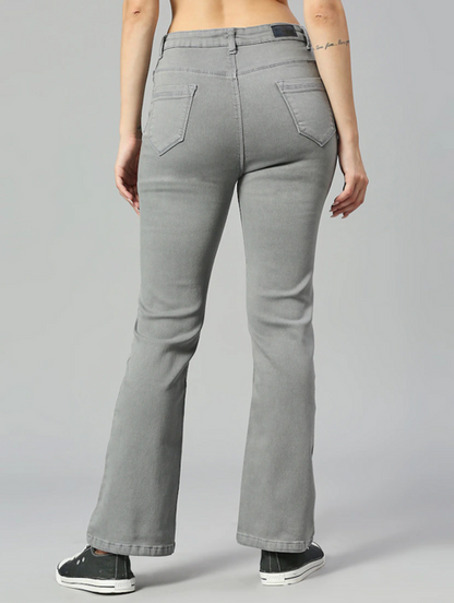 Women Bottom High Rise Denim Jeans(Size32)(Color grey)
