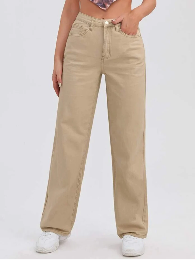 Women Bottom High Rise Denim Jeans(Size30)(Colorbeige)
