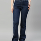Women Bottom High Rise Denim Jeans(Size28)(Color navy blue)