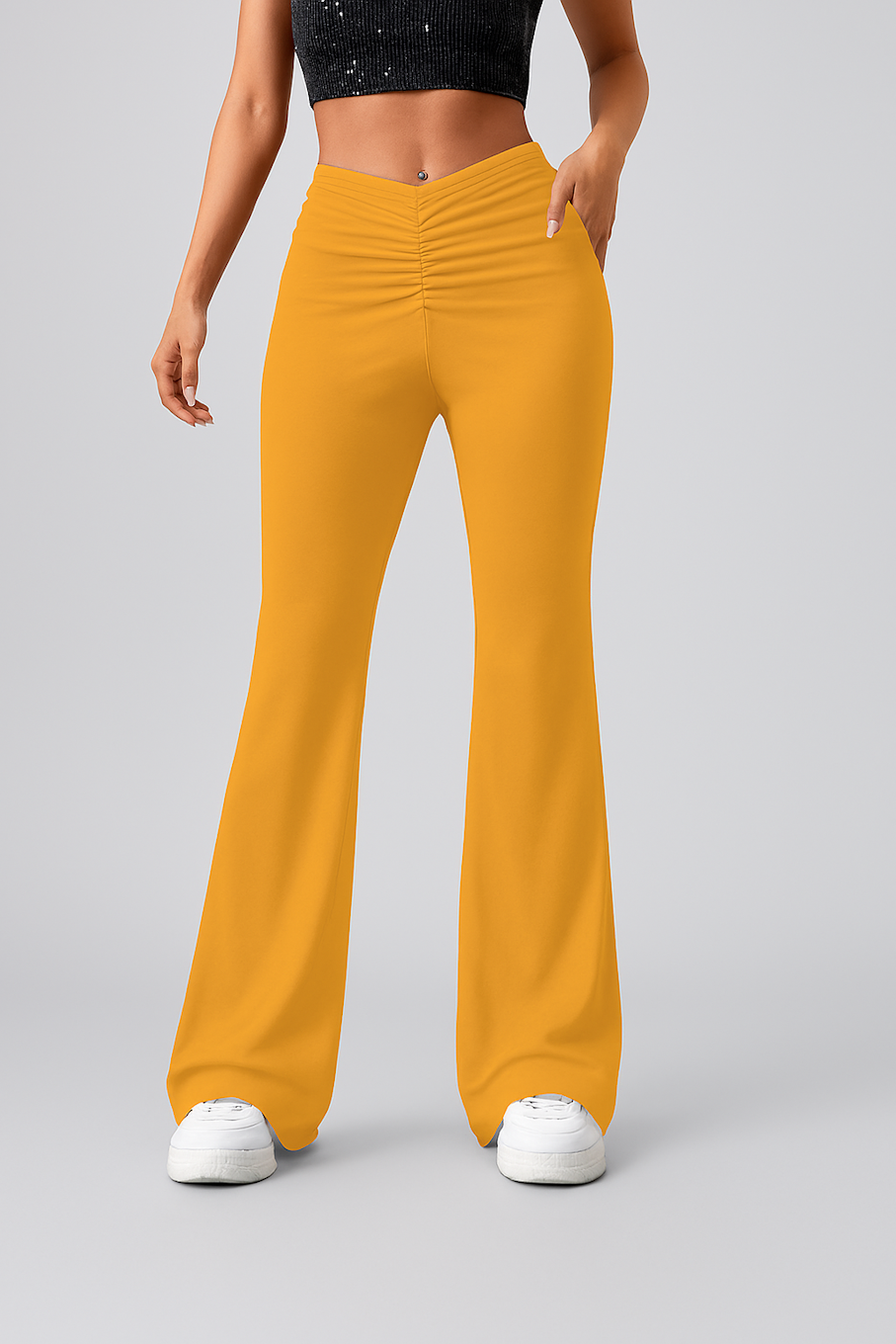 Trouser for Women-Yellow (Size-M) | D149
