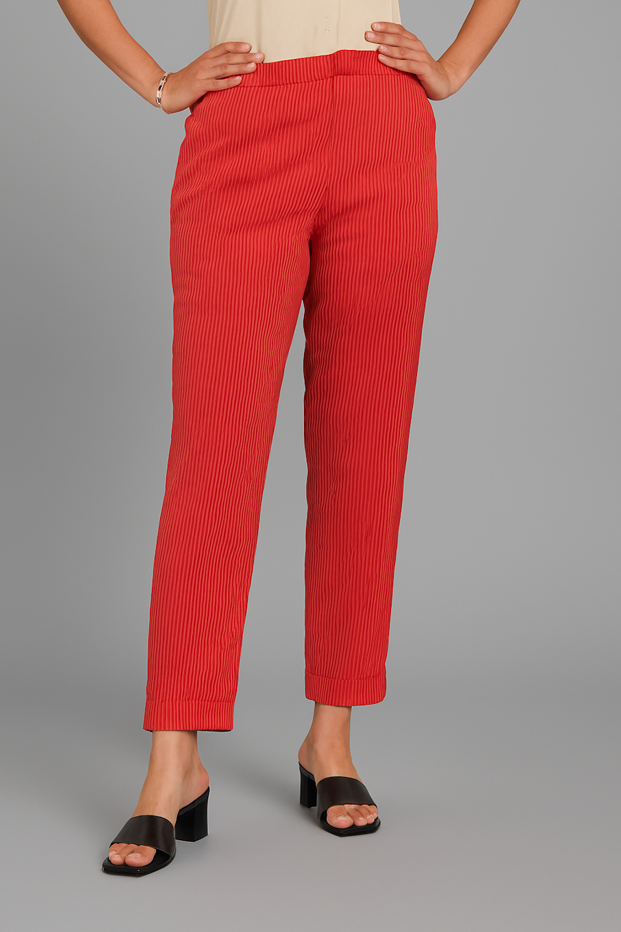 Trouser for Women-Red (Size-L) | D157