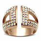 GL222 - IP Rose Gold(Ion Plating) Brass Ring with Top Grade Crystal
