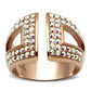 GL222 - IP Rose Gold(Ion Plating) Brass Ring with Top Grade Crystal