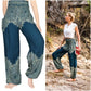 Teal FLORAL Women Bottom Boho Pants Hippie Pants Yoga Pants