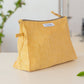 Canary Yellow linen large cosmetic bag