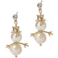 Christmas Snowman Pearl Earrings