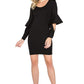 Jayla Dress - Mini body conscious dress with novelty cuffed bell