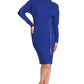 Josefa Convertible Midi - Royal Blue Versatile Dress with Gold Zippers
