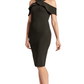 Layla Dress - Stretch crepe criss cross cut-out cold shoulder dress