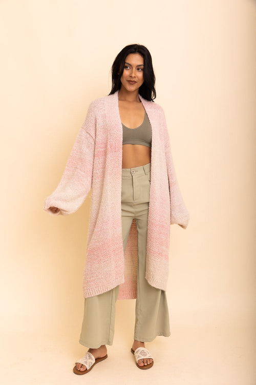 Lounge Around Longline Ombre Cardigan Top