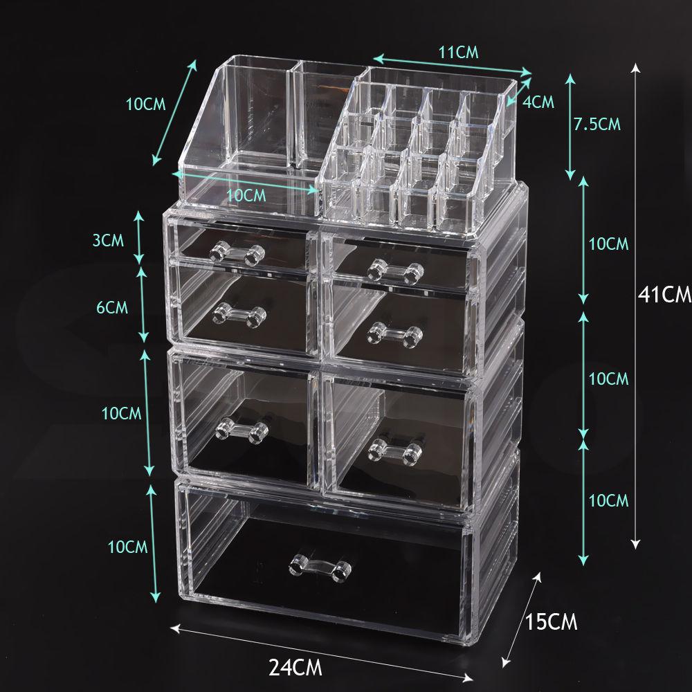 Cosmetic 8 Drawer Makeup Organizer Storage Jewellery Holder Box