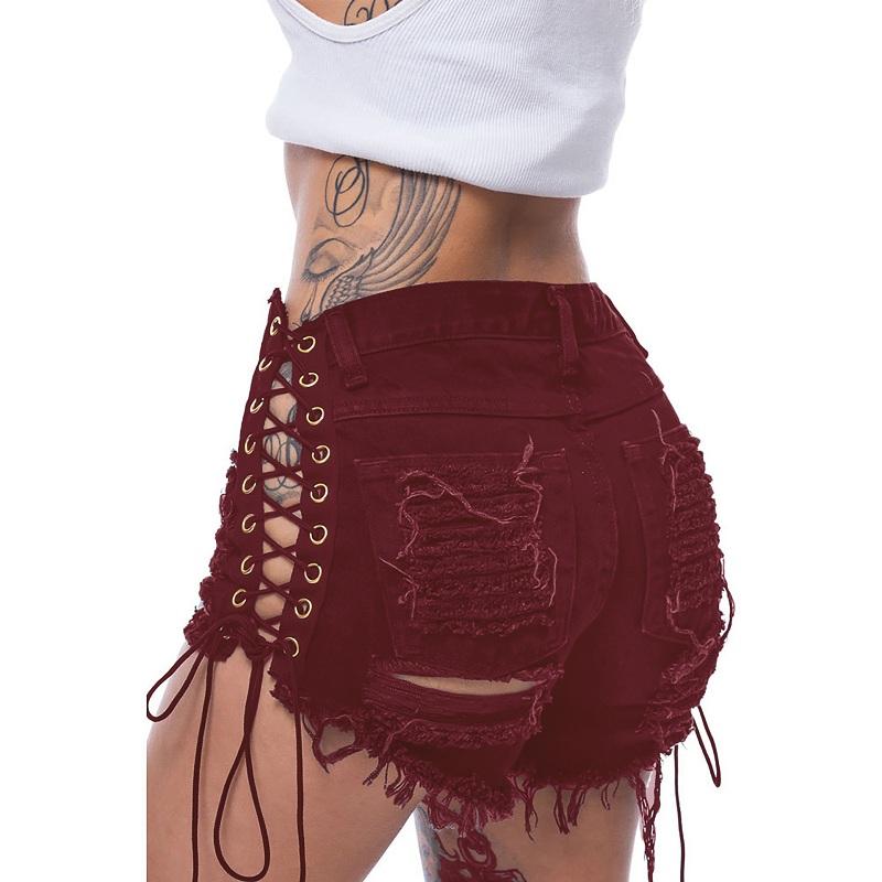 Bandage Shorts Women Bottom Cotton Shorts Summer Pants Fashion Sexy Jeans