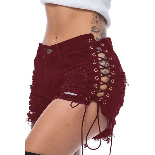 Bandage Shorts Women Bottom Cotton Shorts Summer Pants Fashion Sexy Jeans
