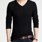 Mens Casual V Neck Sweater with Buttons Design